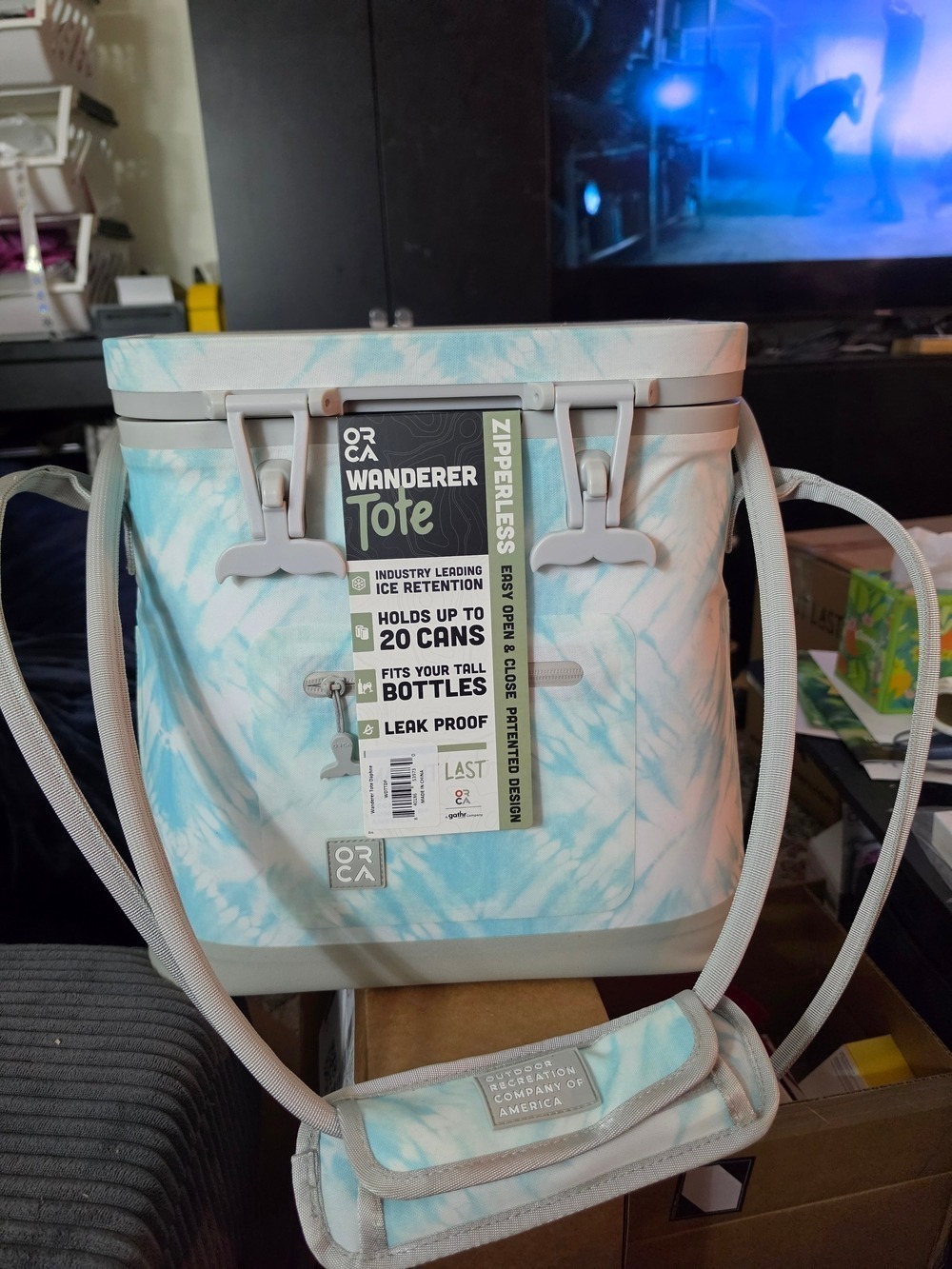 ORCA Wanderer Tote - Daphne Light Blue Tie-Dye Cooler Tote- Brand New In MFR Box